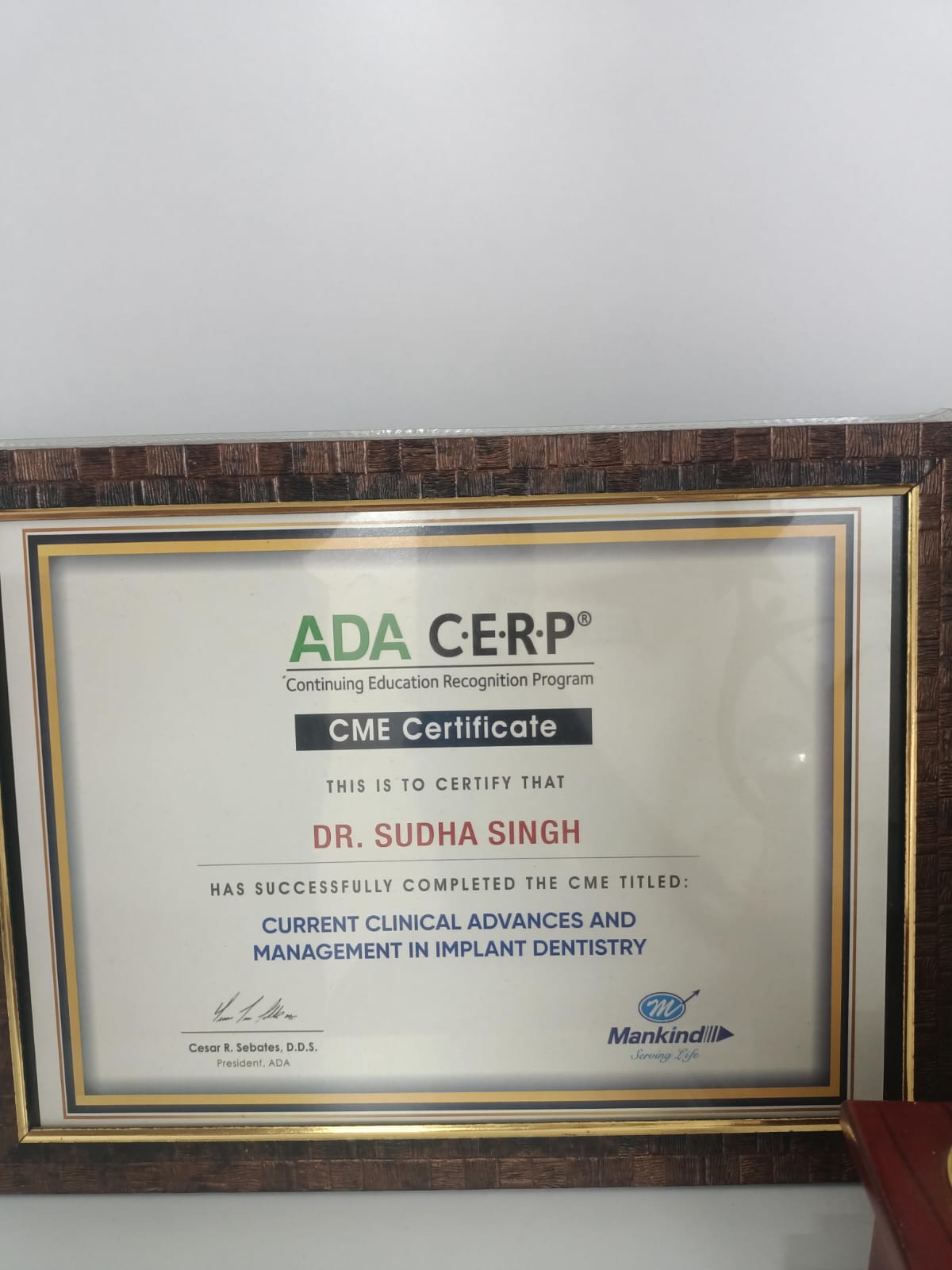 Recognition Certificate
